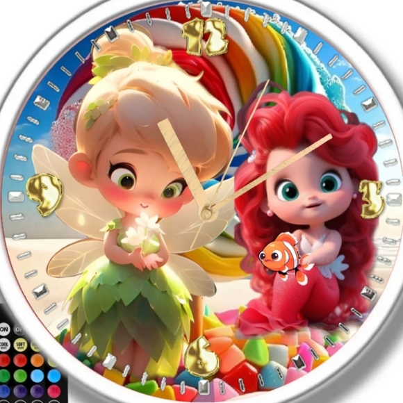 Mermaids led lights clock personalized - Picture 3 of 3